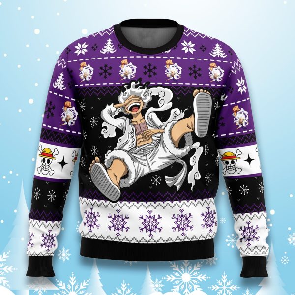 One Piece Luffy Gear 5 Ugly Christmas Sweater