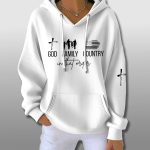 Patriotic God Family Country In That Order Waffle Hoodie