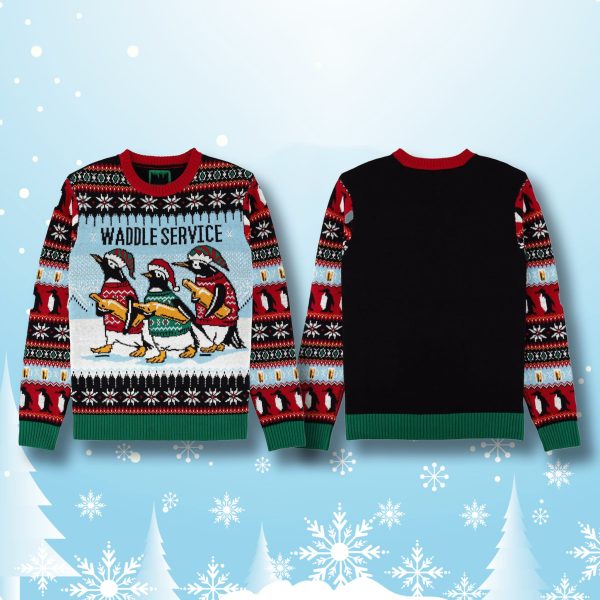Penguin Waddle Service Christmas Ugly Sweater 1