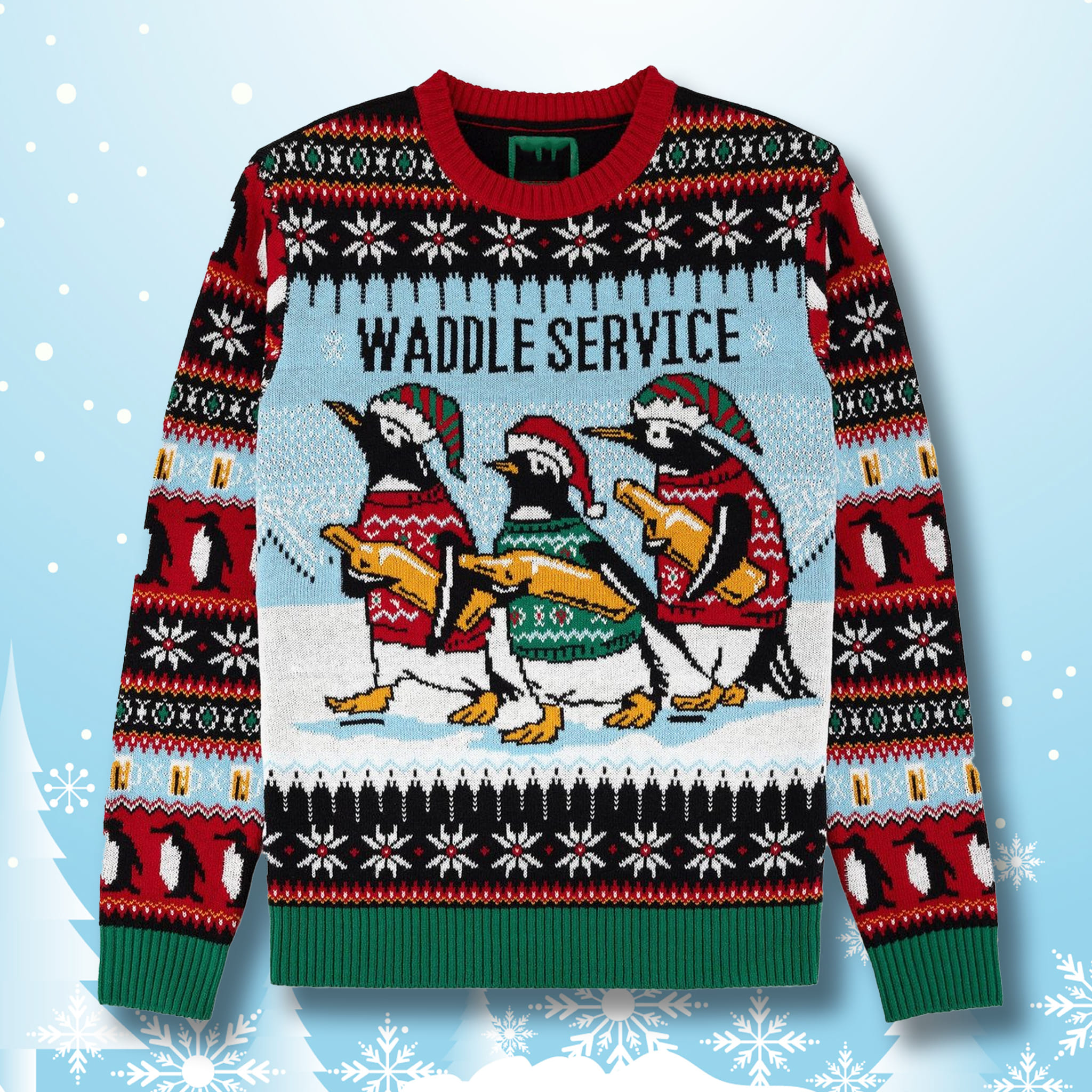 Penguin Waddle Service Christmas Ugly Sweater Penguin Waddle Service Christmas Ugly Sweater