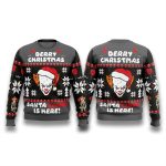 Pennywise IT Derry Christmas Santa Clown Is Here Ugly Sweater