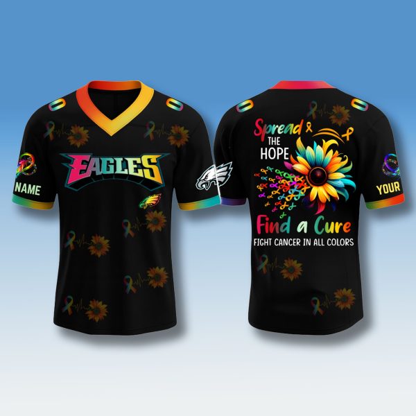 Philadelphia Eagles Fight Cancer In All Color Jersey 2025