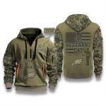 Eagles US Veteran Day 2025 Camo Zip Hoodie