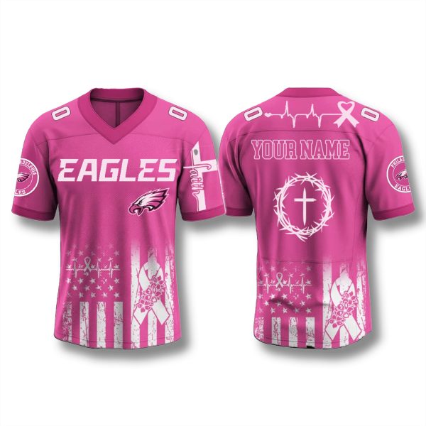 Philadelphia Eagles x Breast Cancer Awareness Pink Jersey 2025 1