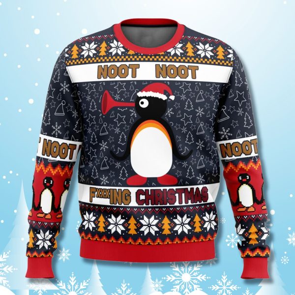 Pingu Penguin Noot Noot Ugly Christmas Sweater