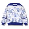 Poodle Dog Toile De Jouy Ugly Christmas Sweater