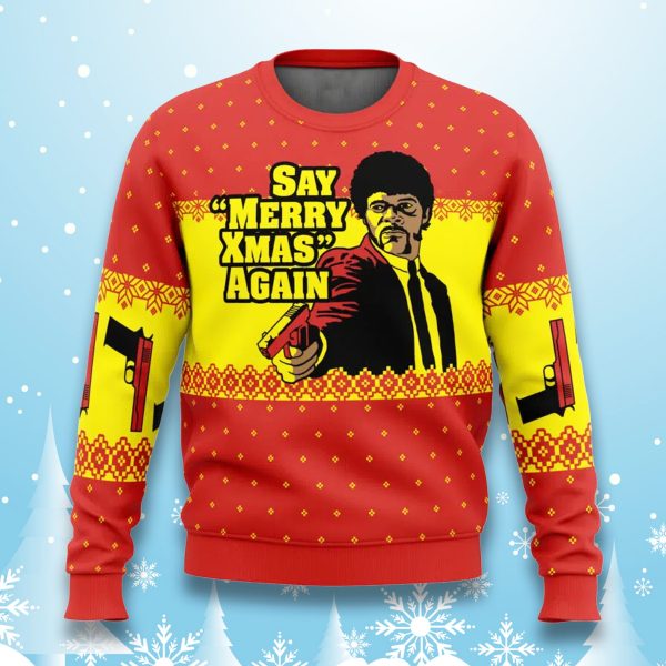 Pulp Fiction Say Merry Xmas Again Christmas Ugly Sweater