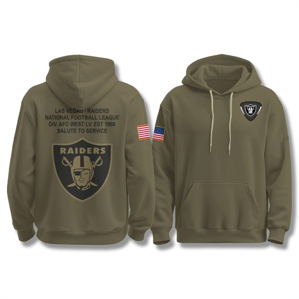 Raiders x Salute To Service 2025 Army Hoodie