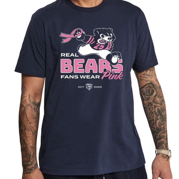 Real Bears Fans Wear Pink Breast Cancer Awareness Shirt 2025 5