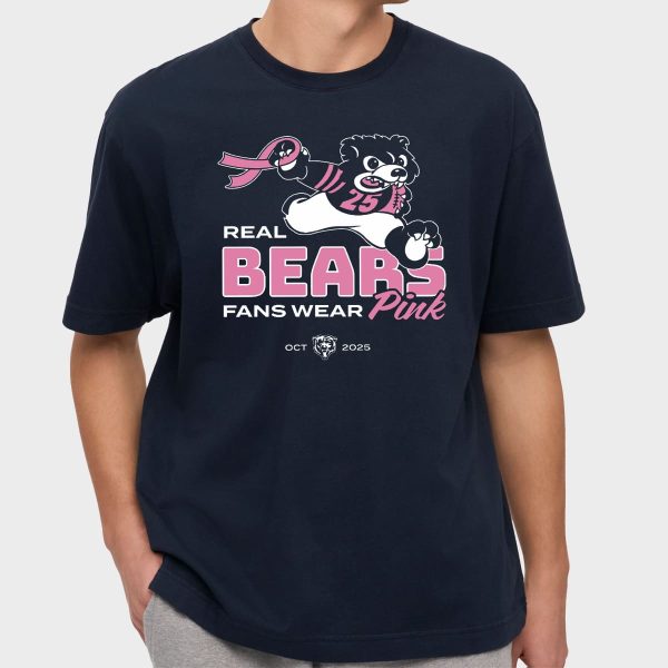Real Bears Fans Wear Pink Breast Cancer Awareness Shirt 2025 8