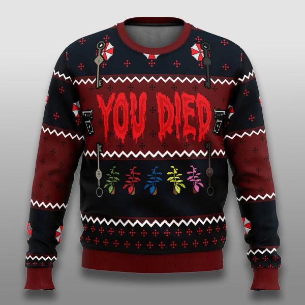 Resident Evil You Died Christmas Ugly Sweater 1