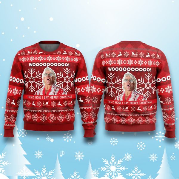 Ric Flair Woo Christmas Ugly Sweater 2