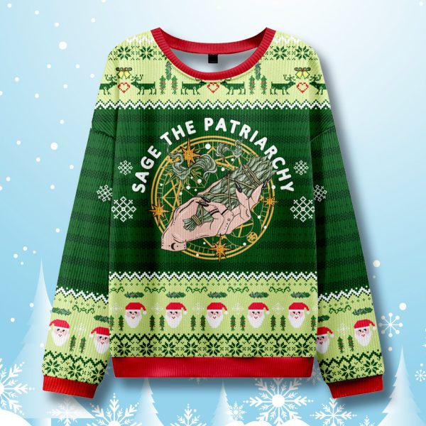 Sage The Patriarchy Ugly Christmas Sweater