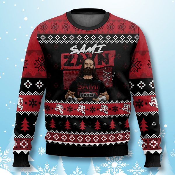Sami Uso Sami Zayn Ugly Christmas Sweater