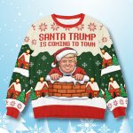 Santa Trump Is Coming To Town Ugly Christmas Sweater