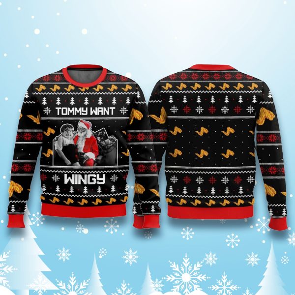 Saturday Night Live Tommy Want Wingy Ugly Christmas Sweater 1