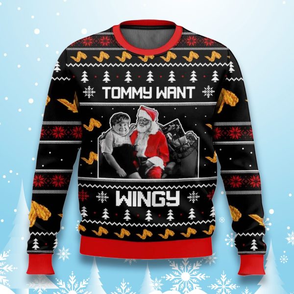 Saturday Night Live Tommy Want Wingy Ugly Christmas Sweater