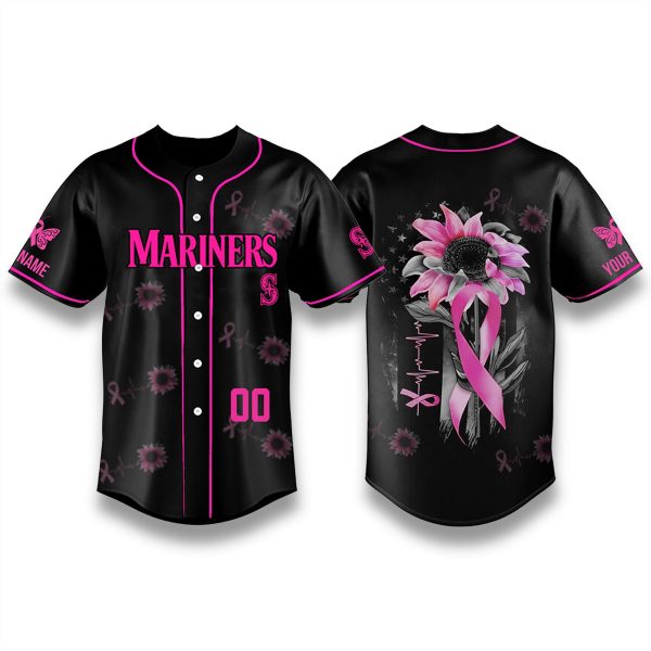 Seattle Mariners Breast Cancer Awareness 2025 Black Jersey 1