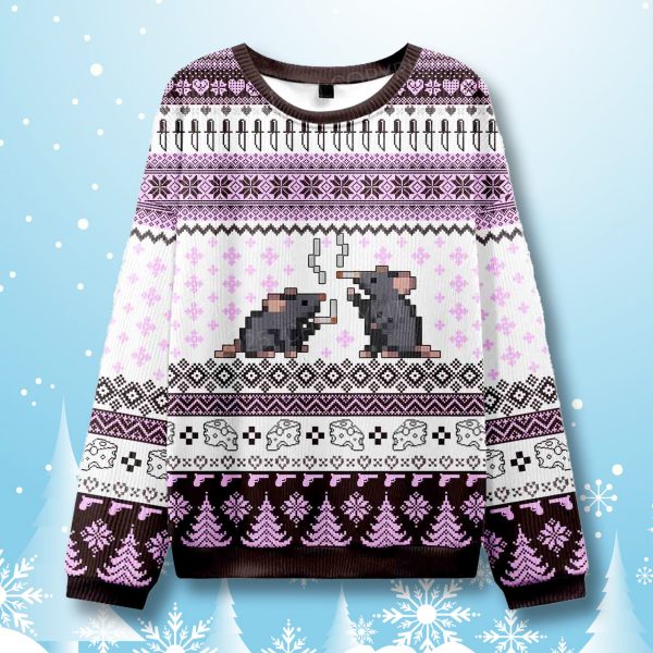 Smoking Rats Funny Ugly Christmas Sweater