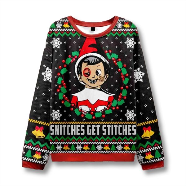 Snitches Get Stitches Ugly Christmas Sweater