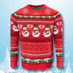 Snowman With Gun Ugly Christmas Sweater