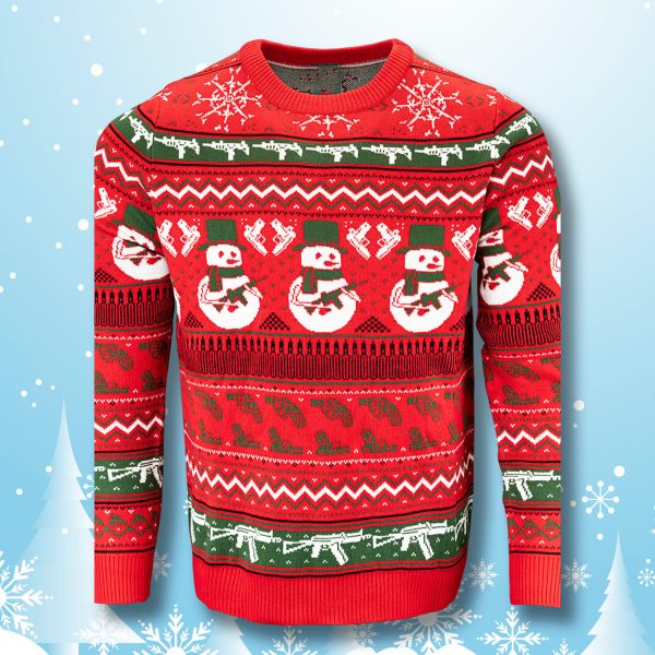 Snowman With Gun Ugly Christmas Sweater 2
