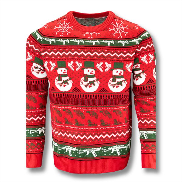 Snowman With Gun Ugly Christmas Sweater