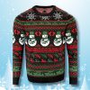 Snowman With Gun Ugly Christmas Sweater Black