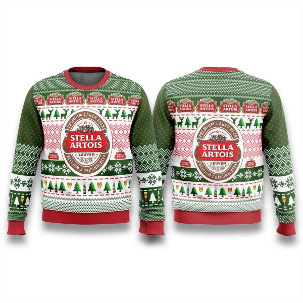 Stella Artois Beeer Christmas Ugly Sweater 1