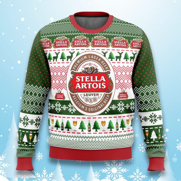 Stella Artois Beeer Christmas Ugly Sweater