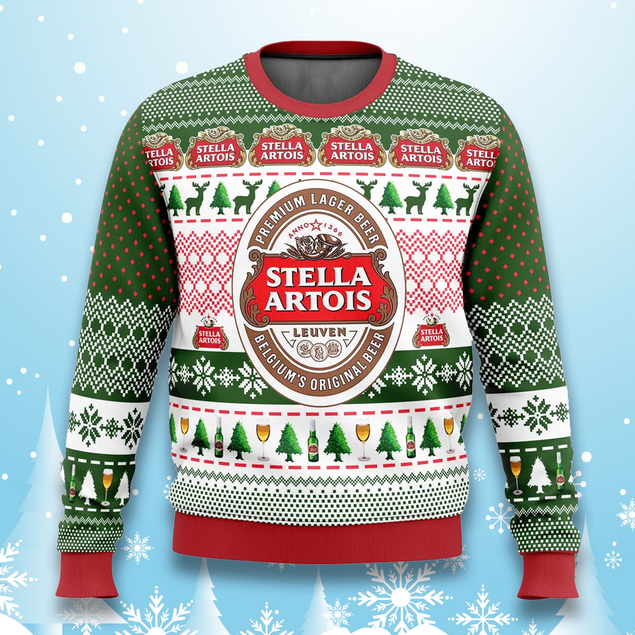 Stella Artois Beeer Christmas Ugly Sweater Stella Artois Beeer Christmas Ugly Sweater