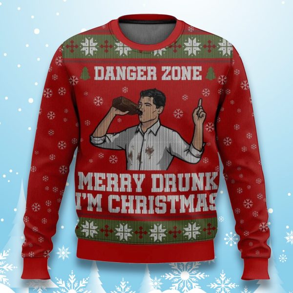 Sterling Archer Merry Drunk Im Christmas Ugly Sweater