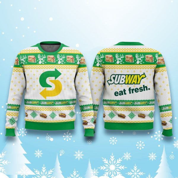 Subway Sandwich Ugly Christmas Sweater 2