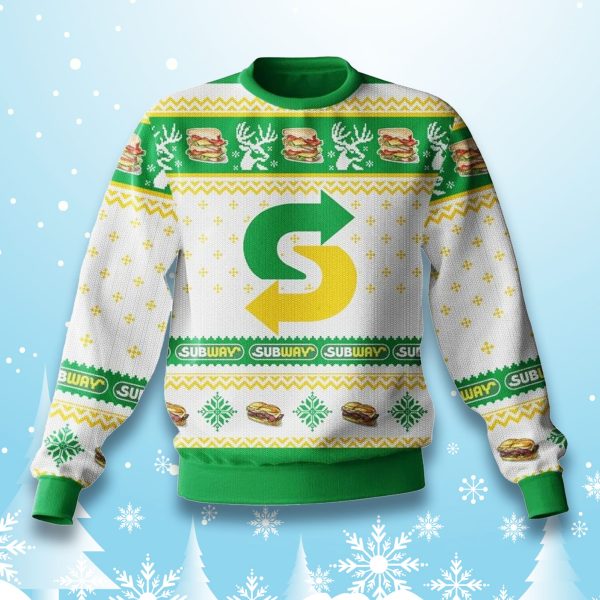 Subway Sandwich Ugly Christmas Sweater