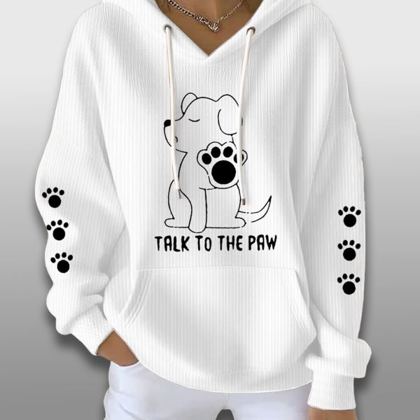 Talking With Paws Dog Lover Waffle Hoodie 1
