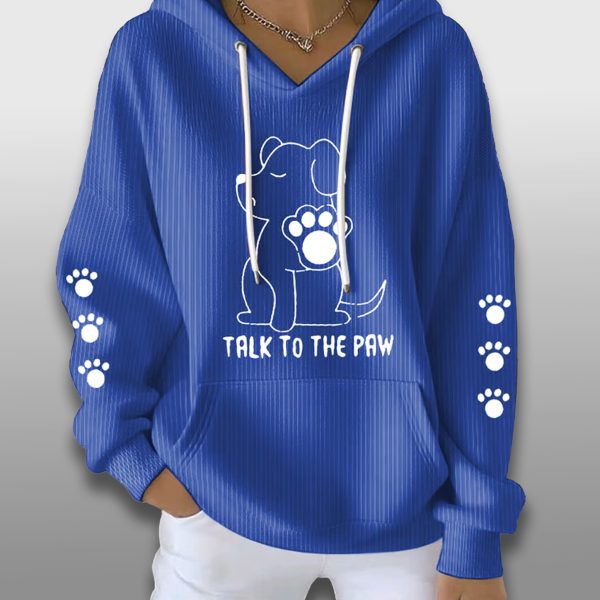 Talking With Paws Dog Lover Waffle Hoodie