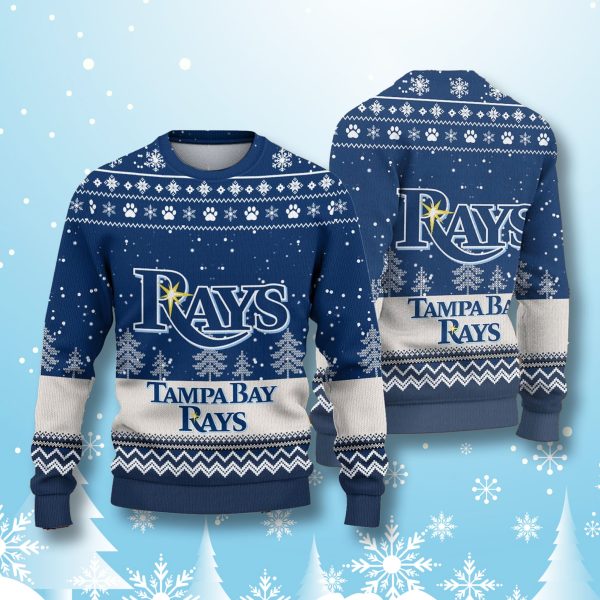 Tampa Bay Rays Vintage Logo Ugly Christmas Sweater 1