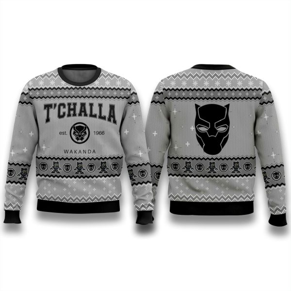 Tchalla Black Panther Ugly Christmas Sweater 1
