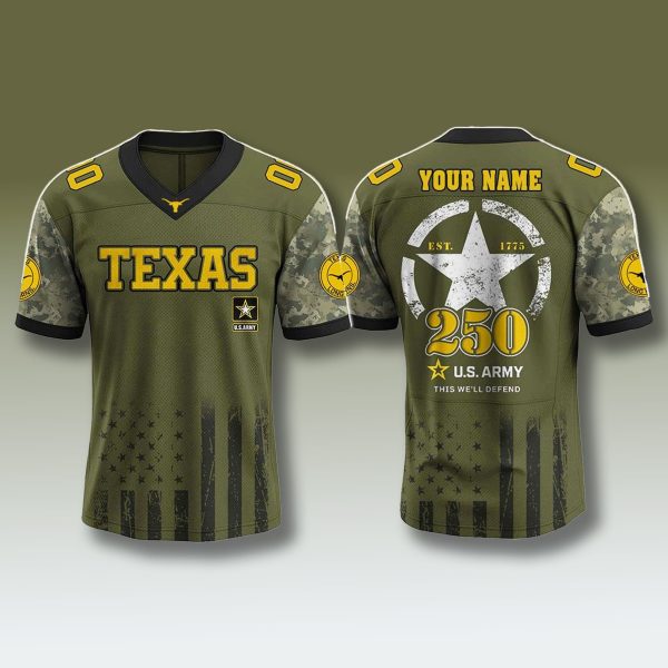 Texas Longhorns 250 US Army Birthday Jersey 1