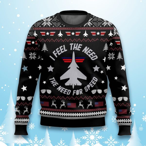 The Need For Speed Top Gun Ugly Christmas Sweater