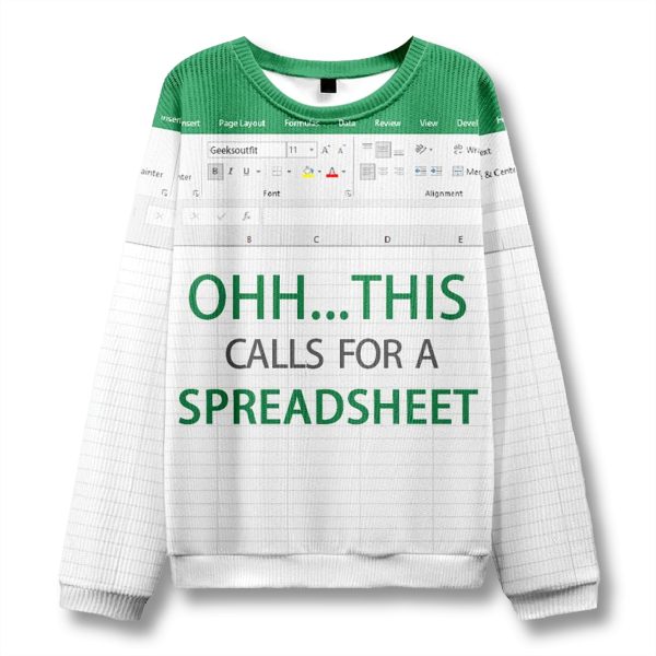 This Calls for a Spreadsheet Funny Excel Ugly Sweater