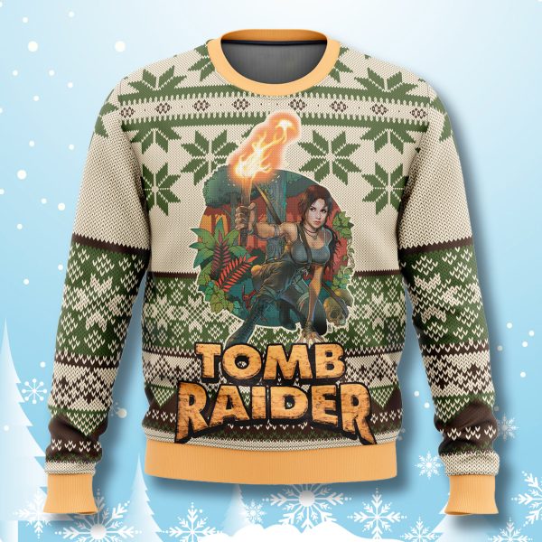 Tomb Raider Lara Croft Ugly Christmas Sweater