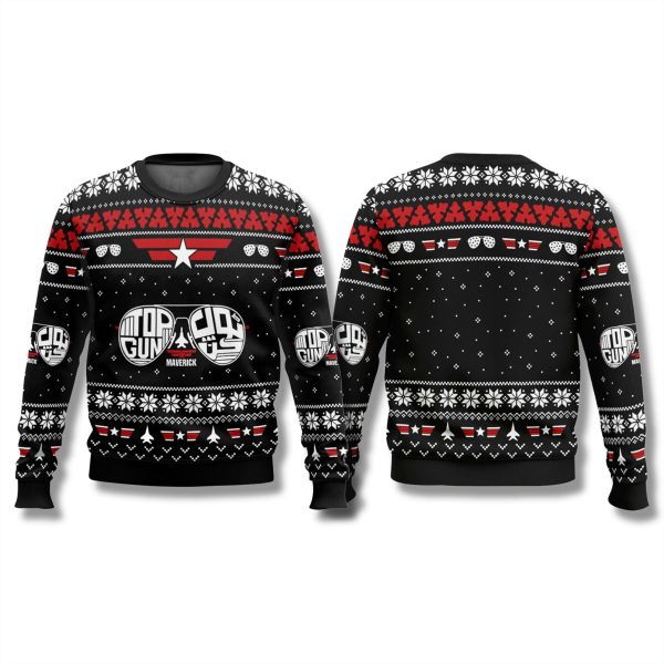 Top Gun Glasses Maverick Ugly Christmas Sweater 1