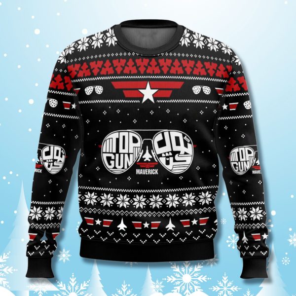 Top Gun Glasses Maverick Ugly Christmas Sweater
