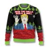 Trump Deck The Walls Build A Wall Ugly Christmas Sweater 1