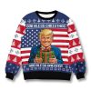 Trump God Bless America Ugly Christmas Sweater