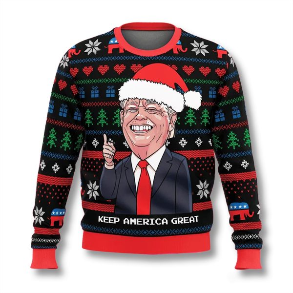 Trump Keep America Great 2025 Ugly Christmas Sweater 1