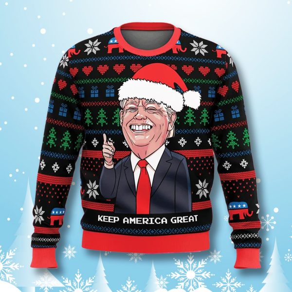 Trump Keep America Great 2025 Ugly Christmas Sweater