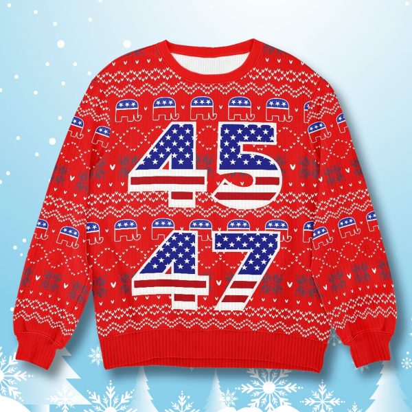 Trump Republican 45 47 Ugly Sweater