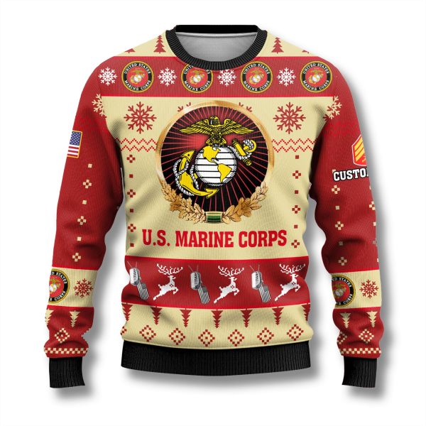 US Marnie Corps Veterans Proudly Served Ugly Christmas Sweater